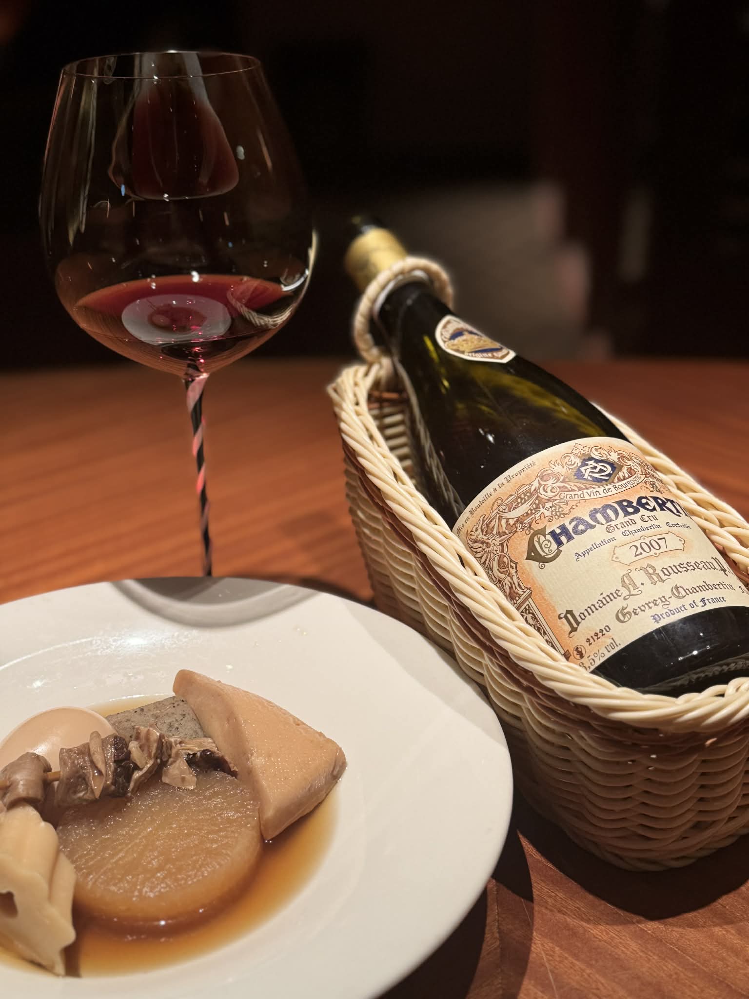 Chambertin 2007とキノコ料理